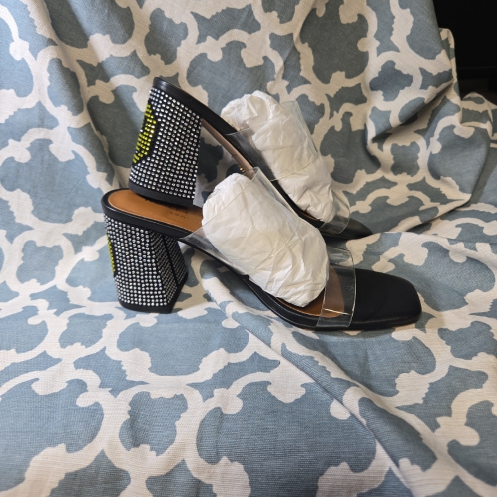 Kurt Geiger London Women's Party Smiley Face Block Black Heel